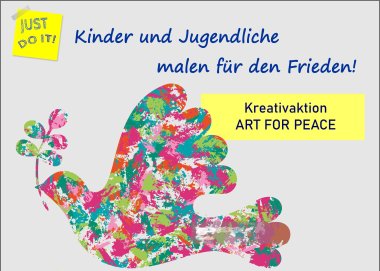 Das Plakat der Aktion vom Haus der Jugend mit einer Friedenstaube.