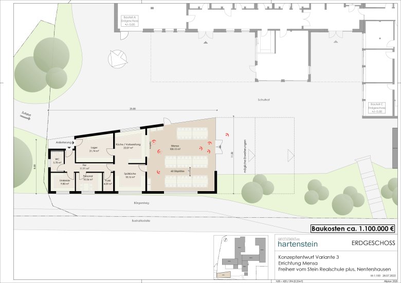 Eine Entwurfzeichnung der neuen Mensa an der Freiherr-vom-Stein-Realschule plus in Nentershausen.