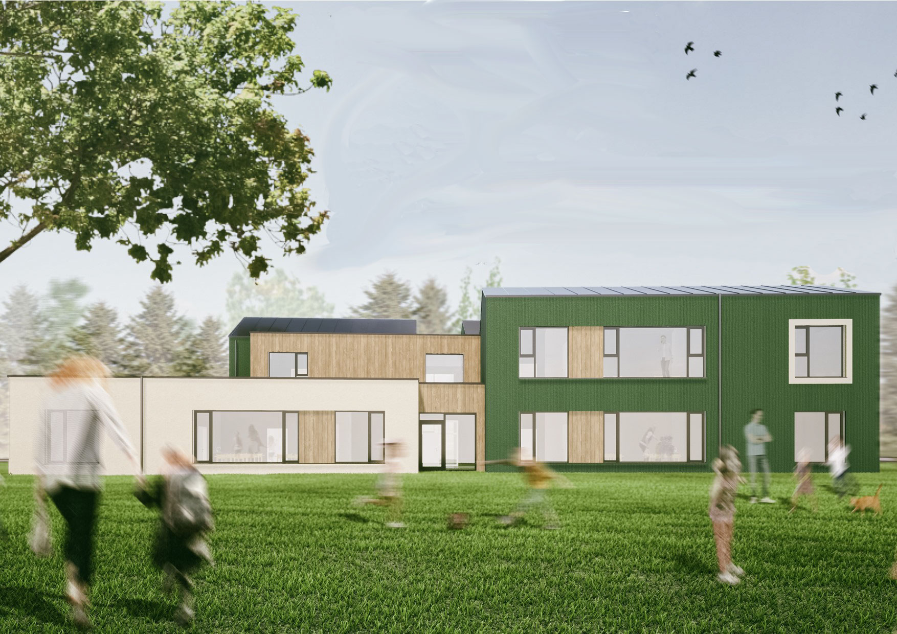 Eine virtuelle Darstellung des künftigen Kindergartens.