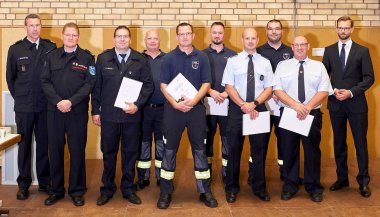 Die ausgezeichneten Frauen und Männer der Werkfeuerwehr von Klöckner Pentaplast und der Feuerwehr der VG Montabaur.