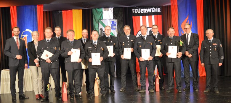 Die geehrten Feuerwehrleute für 35 Jahre.