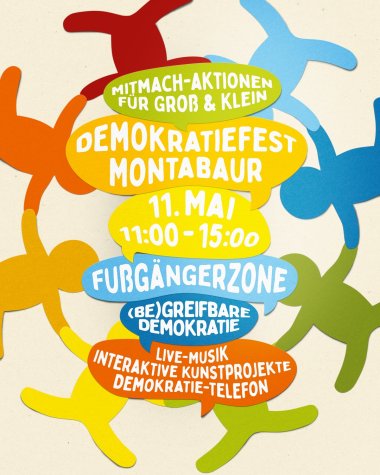 Das Plakat zum Demokratiefest am 11. Mai.