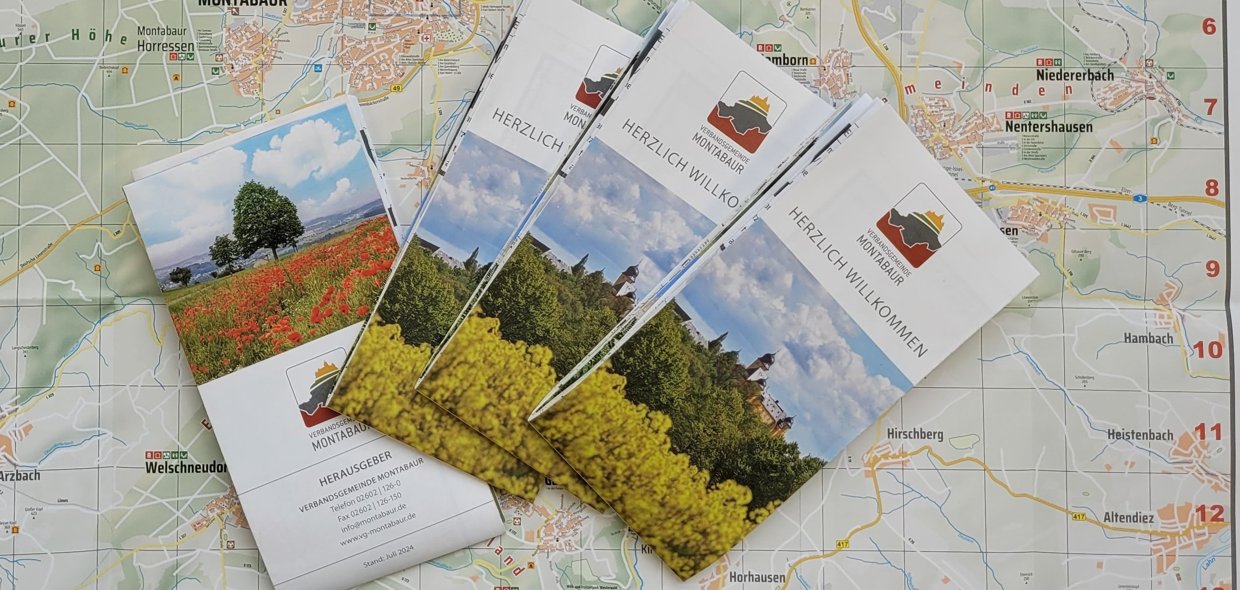 Die neu aufgelegten Straßenkarten der VG Montabaur.