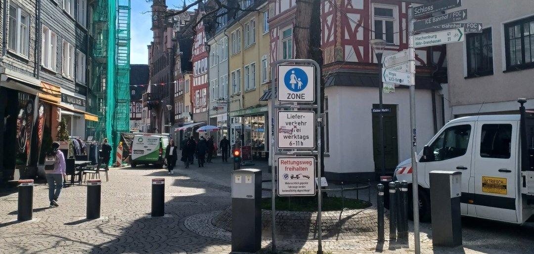 Blick auf den Bereich Kleiner Markt in Montabaur.