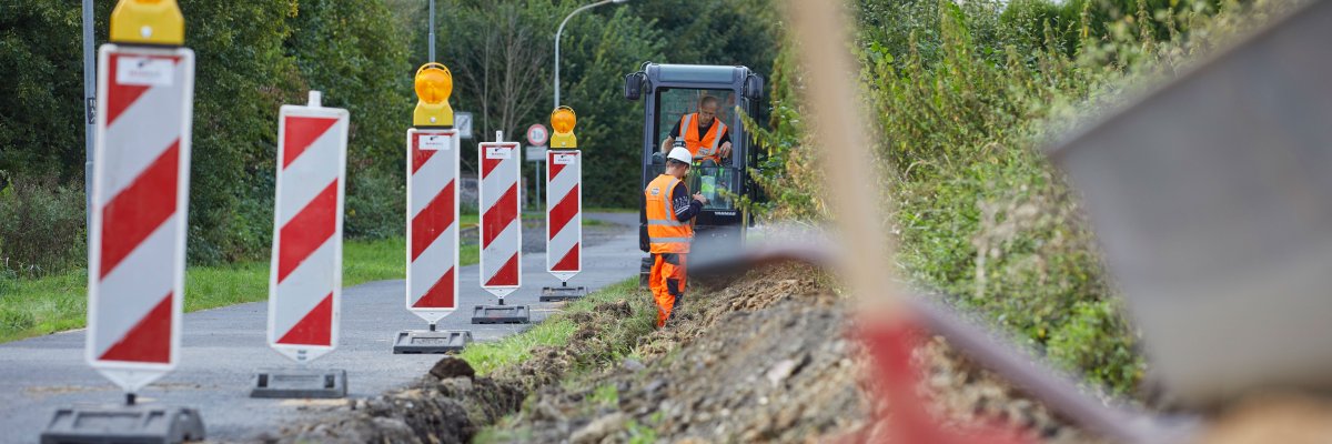Arbeiter auf einer Baustelle.