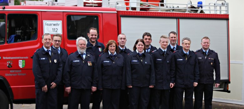 Gruppenbild der Freiwilligen Feuerwehr Hübingen