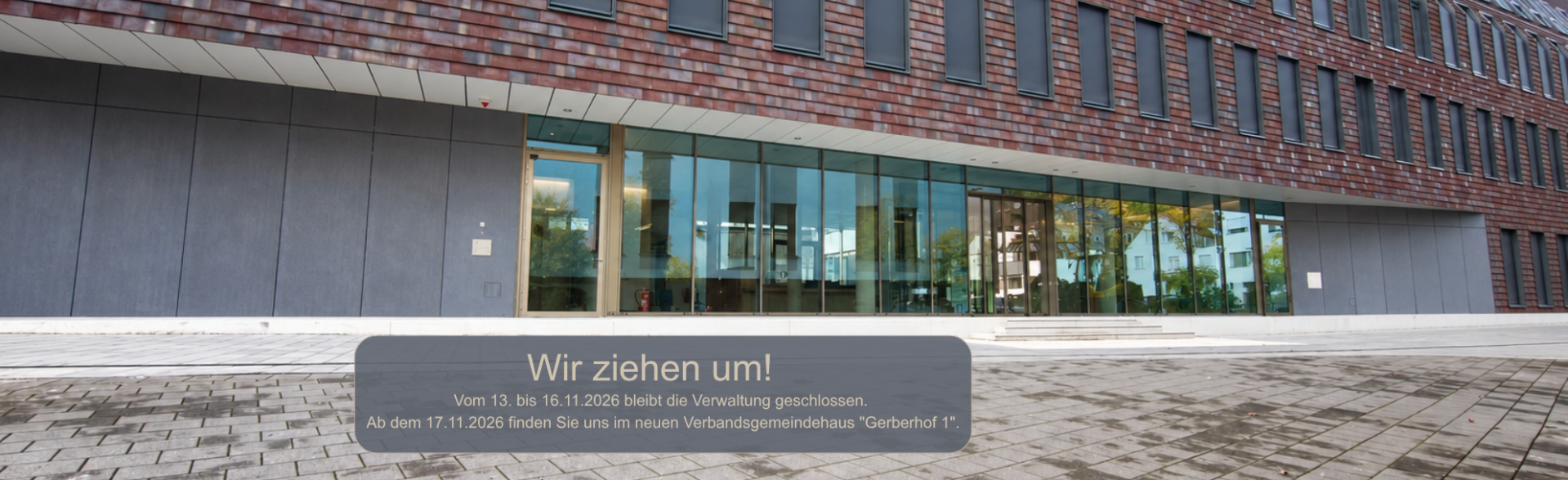 Verbandsgemeindehaus mit Infotext