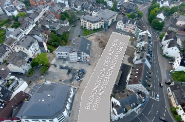 Ansicht des Baugrundstücks, Perspektive aus der Wallstraße
