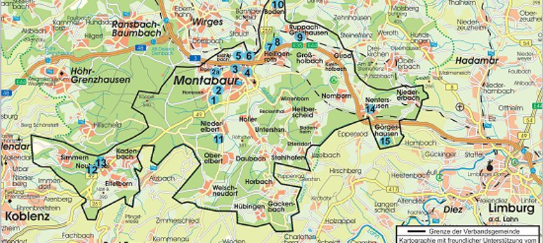 Überblick Gewerbe- und Industriegebiete in der Verbandsgemeinde Montabaur